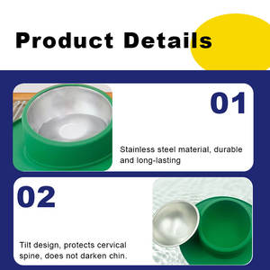 Alta Qualidade Rodada <span class=keywords><strong>Anti</strong></span> Formiga De Aço Inoxidável Dog <span class=keywords><strong>Bowl</strong></span> Pet <span class=keywords><strong>Cat</strong></span> Dog Alimentador Tigelas Com Non Slip Mat - Product Image 4