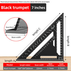 Règle <span class=keywords><strong>triangulaire</strong></span> de mesure en alliage d'aluminium pour charpentier, 7/12 pouces - Product Image 6