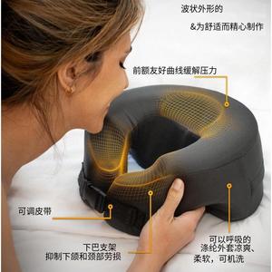 Portable U Shape <b>Memory</b> <b>Foam</b> Face Pillow Light Gray Travel Sleep Support For Office Beauty Nap - Product Image 3