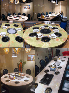 Yawei thương mại thịt nướng lẩu tích hợp bảng, một người một nồi lẩu bếp nhỏ, bàn bếp nướng - Product Image 3