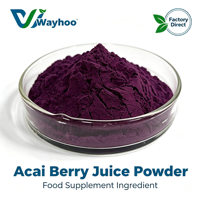 Poudre de baies d'açaï naturelle directement du fabricant, poudre de jus de baies d'açaï, complément alimentaire, extrait de poudre d'açaï