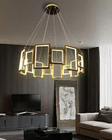 Xinzhong Contemporain Élégant Style Art Déco Rond E26 Base Forme Ovale LED Villa Rectangulaire Lumières Lustre Design Pendentif