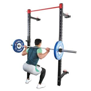 壁掛け式メタルスクワットラック（プルバー付き）多機能ジム機器 パワー クロスフィットラック ブラックマット - Product Image 5