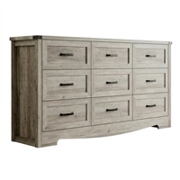 Commode moderne en bois à 9 tiroirs pour chambre à coucher, poignées métalliques, design anti-basculement pour salon, entrée