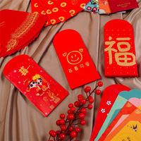 Enveloppe rouge personnalisée par le fabricant, dorure, impression de logo, enveloppe de mariage en papier, enveloppe rouge chinoise vierge, taille personnalisée, DIY
