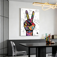 Graffiti Signe Main de Paix Panneau Art Déco Art Mural Pop Art Geste V Victoire Impression Toile Décoration Murale pour Salon