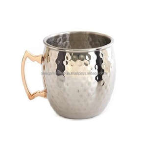 Nouvelle arrivée tasse de mule de Moscou avec poignée en cuivre et texture martelée cuivre pur avec des tasses en cuivre polonais miroir - Product Image 2