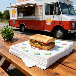 Greaseproof Hamburger <b>Paper</b> Food Grade Custom Logo Sandwich <b>Paper</b> Wax <b>Paper</b> Baking Kitchen Chicken <b>Roll</b> - Product Image 5