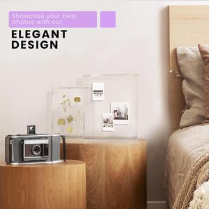 Cadre photo flottant en acrylique transparent 11,8''x10,2'' pour photos 8x10 et 12 impressions <span class=keywords><strong>Instax</strong></span> <span class=keywords><strong>Mini</strong></span>, cadre photo double face en acrylique - Product Image 2