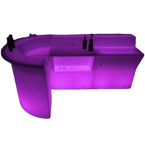Barra de <span class=keywords><strong>Bar</strong></span> Portátil Ovalada con Iluminación LED, Estilo Industrial, Mueble Móvil para Centro Comercial, Hotel, Club Nocturno, Eventos, Hecho de Plástico - Product Image 5