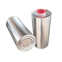 Bidon rond vide de 1 litre pour huile moteur, provenant d'un fabricant de bidons en fer blanc