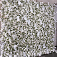 Panel Dinding Bunga Baby's Breath Putih untuk Dekorasi Latar Belakang Pernikahan, Acara, dan Pesta