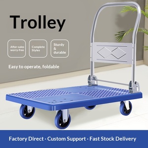 Folding Cart Mute <b>Trolley</b> <b>Trolley</b> Platform <b>Trolley</b> Portable Van Truck Supermarket <b>Trolley</b> <b>Tool</b> Car - Product Image 1