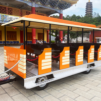 Mini tren turístico sin rieles eléctrico de 42 asientos para turismo urbano a la venta
