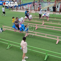 Manèges de parc d'attractions non motorisés, balançoires de loisirs en acier pour aire de jeux pour enfants, ensemble de balançoires métalliques sans alimentation électrique