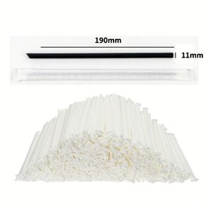 Pailles à boire en plastique noires pointues, emballées individuellement, 100 pailles x 20 paquets, 190 mm, sans BPA, pour restaurant et fête - Product Image 2