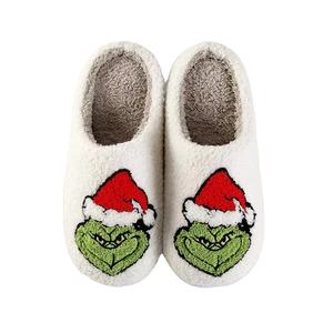 Nouvelle maison noël <span class=keywords><strong>Grinch</strong></span> chaud hiver coton pantoufles Couples hommes et femmes à semelles épaisses chaussures à semelles souples épais antidérapant - Product Image 5