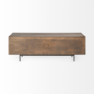 Supporto TV mobile in legno massello marrone HMS 20 \ "con portaoggetti chiuso - Product Image 5