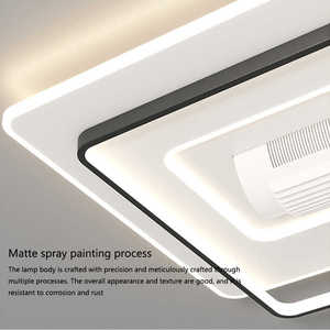 Morden lõm thông minh phòng khách phòng ngủ lá không cánh quạt trần với ánh sáng và từ xa - Product Image 5