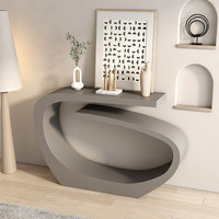 Console en métal ultra-étroite de style européen, inspirée de l'art, luxe léger, tons crème, meuble décoratif pour entrée et couloir
