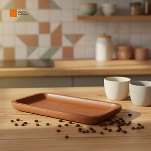 Plateau de service multifonctionnel en bois <span class=keywords><strong>d</strong></span>'olivier, fait main, écologique, recyclable, durable, de luxe moderne, pour les fêtes, le café et la <span class=keywords><strong>d</strong></span>écoration de la maison - Product Image 2