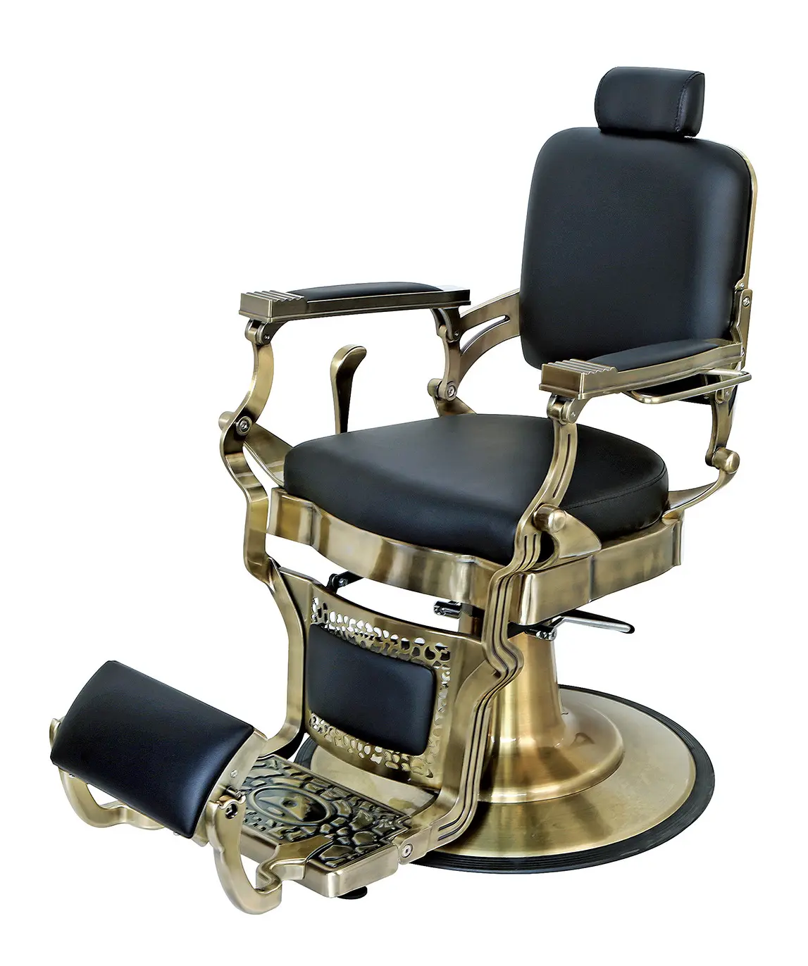 Venta al por mayor Prsofesional Men All Black Barber Chair Frame Takara Belmont Salon Peluquería Sillas de peluquero para la venta