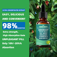 Vente en gros de gouttes liquides de corossol pur naturel de 60 ml, huile de corossol, compléments alimentaires de corossol pour le système immunitaire