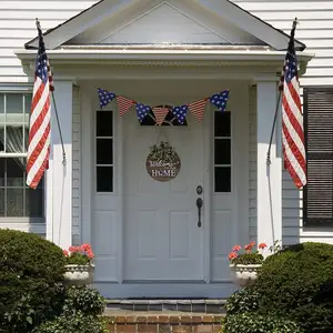 Decorazioni del portico anteriore all'aperto, ghirlanda di legno appesa a parete decorazione della fattoria per la casa segno di benvenuto per la porta d'ingresso (marrone)