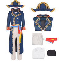 Costume de cosplay Napoléon pour homme, uniforme militaire royal, tenue d'historien, mode urbaine, fibre de cellulose régénérée