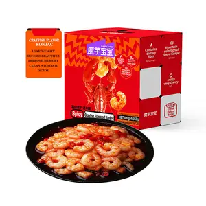360g Hot Selling Spicy Vegetarian Konjac Shrimp For Belly Fat Loss Low Calorie Konjac Food Spicy Crayfish Flavor Konjac