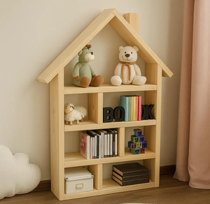 Estantería en Forma <span class=keywords><strong>de</strong></span> <span class=keywords><strong>Casa</strong></span> para Libros y Juguetes, Organizador <span class=keywords><strong>de</strong></span> Almacenamiento Montessori, Estantería <span class=keywords><strong>de</strong></span> Madera para Niños, <span class=keywords><strong>Casa</strong></span> <span class=keywords><strong>de</strong></span> Muñecas - Product Image 6