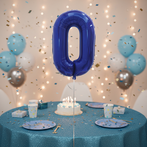 Ballon en film d'aluminium bleu No.0 de 32 \ "240 pièces/CS pour décorations de fête - Product Image 3