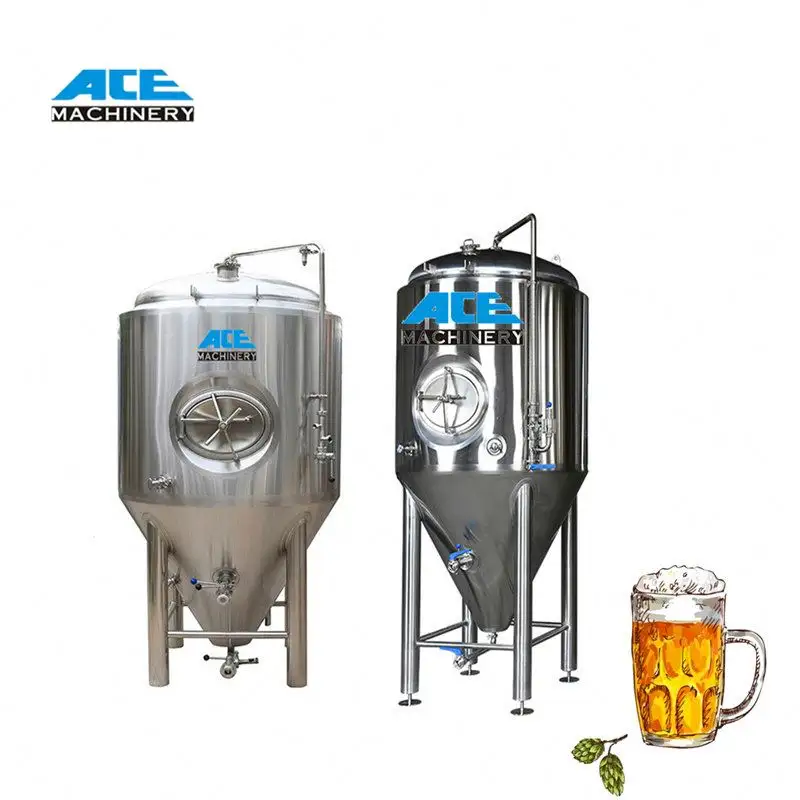 Ace vente en gros, 3Bbl 4Bbl 5Bbl 10Bb avec pierre de carbonatation, réservoirs de Fermentation de bière artisanaux coniques cylindriques