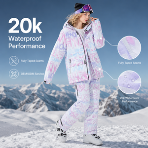 Traje de Esquí Personalizado Impermeable 20k, Precio de Fábrica, Costuras Completamente Selladas, Conjunto de Chaqueta y Pantalones de Snowboard Profesional para Niños, OEM - Product Image 1