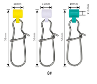 NEWMAJOR Clip de pêche à changement rapide avec tête codée par couleur 42mm 58mm pour la pêche à la carpe