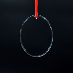 Vente en gros d'ornements de Noël en verre cristal K9 de formes variées, personnalisables avec un ruban rouge, pour la décoration de l'arbre de Noël - Product Image 4
