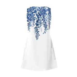 Vestidos informales Midi sin mangas para mujer de alta moda Patrón floral personalizado Sólido Digital Venta al por mayor Vestido sin mangas con diseño ahumado-169 - Product Image 5