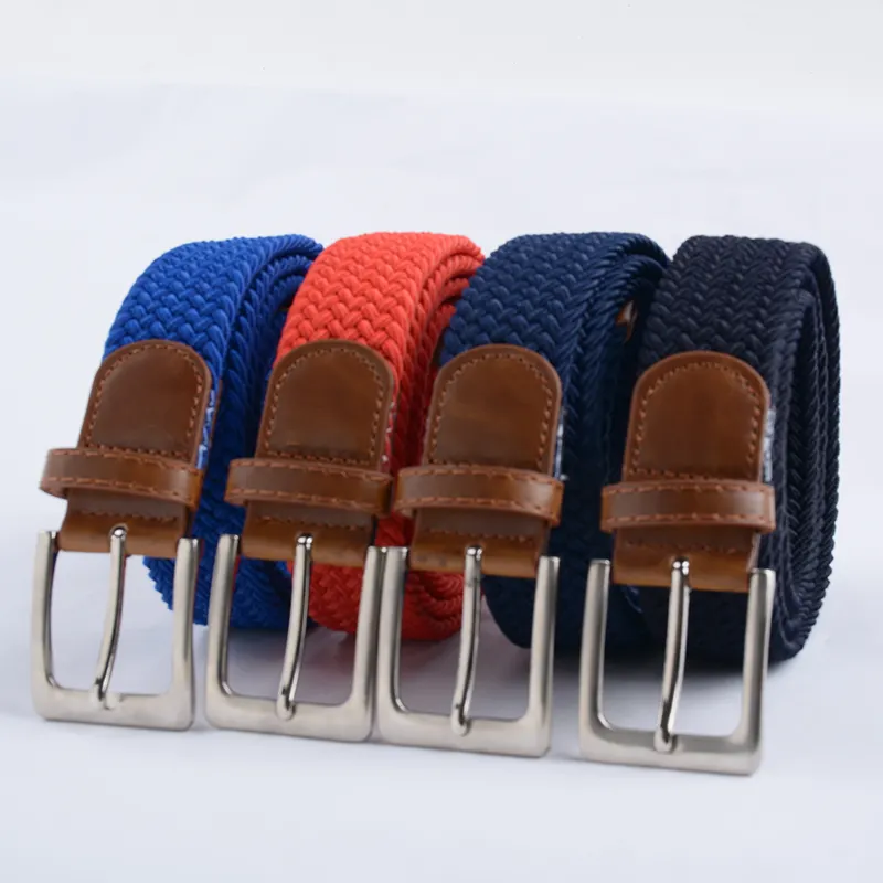 Fashionable Clip Buckles Custom Women Casual Stretch Fabric Woven Braided Elastic For Men and Woman Rope Belt