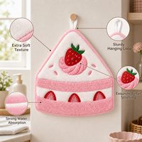 Serviette de toilette en peluche gâteau aux fraises pas chère, serviette de toilette en peluche gâteau aux fraises personnalisée, serviette de toilette en peluche gâteau aux fraises en gros