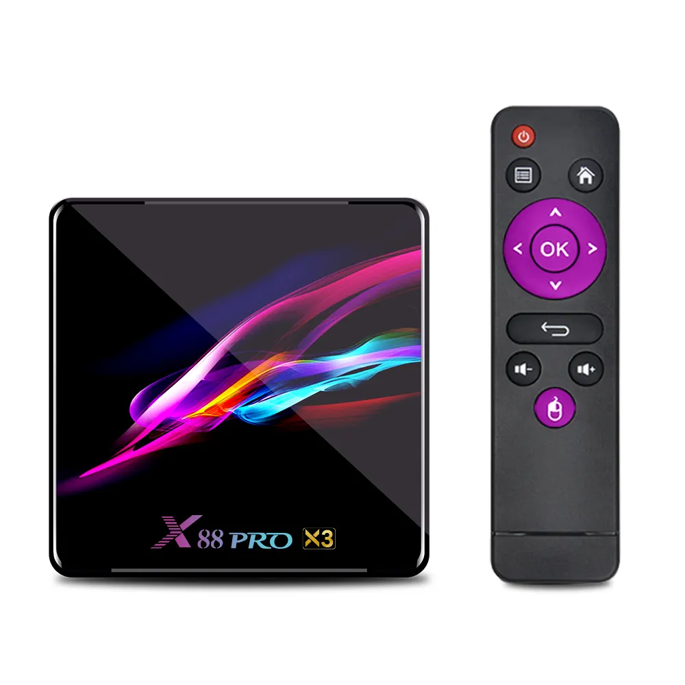 X88 Pro X3 Android Tv Box 4K 9.0 Amlogic S905X3 Quad Core 5G Wifi 4Gb + 32gb 64Gb 128Gb Set-Top Box Satelliet Tv Ontvanger Youtube