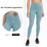 Leggings de Fitness taille haute pour femmes nouveau pantalon de Yoga serré brossé Double face sans motif solide T-Line DL064