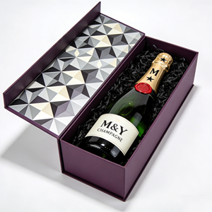Boîte cadeau rigide en carton rectangulaire magnétique personnalisée, grande boîte à ornement de luxe pour <span class=keywords><strong>champagne</strong></span>, entreprise haut de gamme - Product Image 1