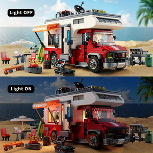Bloques de Construcción Pequeños de 880 Piezas, Autocaravana Realista con Utensilios de Cocina para Exteriores y Luces, Juguete para Niños de 6 Años en Adelante - Product Image 4
