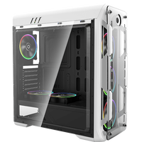 Metalfish — châssis pour ordinateur gamer RGB, tour de pc ATX avec fenêtre transparente, usb 3.0