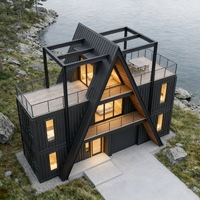 Maison conteneur portable, extensible et détachable en structure acier, avec panneaux sandwich en bois étanches, pour bureaux et hôtels