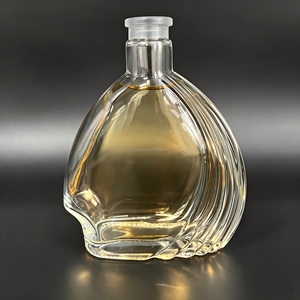 Bouteille en verre super flint de 500 ml, forme coquille unique, personnalisée en usine, pour spiritueux, vodka, gin, <span class=keywords><strong>tequila</strong></span> - Product Image 4