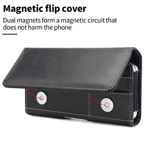 Étui en cuir universel avec pochette à clip pour ceinture Porte-carte d'identité en matériau PU Pochette pour téléphone Fonction de protection pour iPhone - Product Image 5