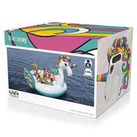 Besttway — livraison gratuite, 43228 h2ocgo! Piscine en licorne géante gonflable, jouet d'extérieur pour jeu d'eau, plate-forme, fête