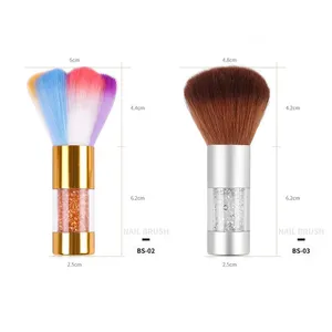 1 brosse à poussière pour nail art, manche acrylique, pour enlever la poudre, brosse de nettoyage douce pour manucure, accessoires pour ongles en gel, outil - Product Image 6