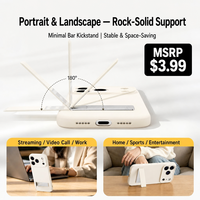 Support de téléphone pour lit, simple et compact, pliable, magnétique, léger, avec coussinet adhésif, auto-adhésif, en métal, pour téléphones